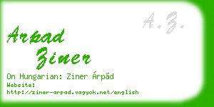 arpad ziner business card